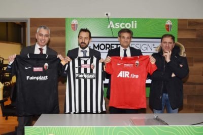 Ascoli Calcio: presentazione dello sponsor di maglia Moretti Design